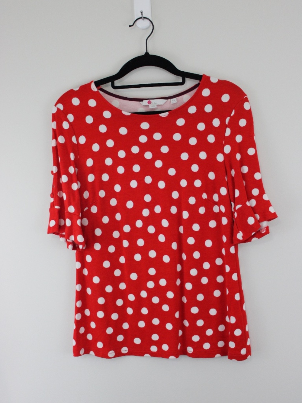 Boden Red Polka Dot Bell Sleeve Top Size US 6